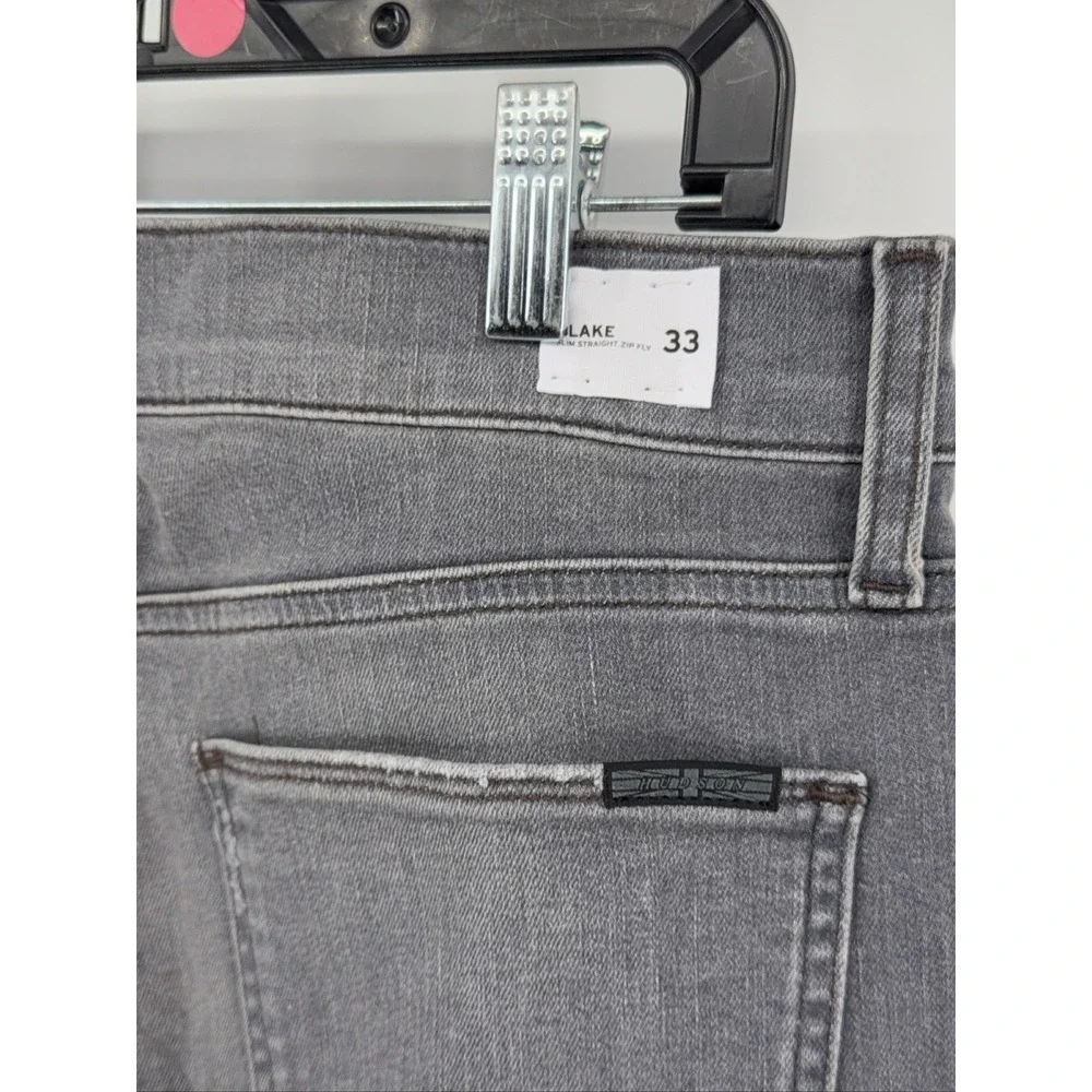 Hudson Blake Bronx Jeans Men's 33 Slim Straight Grey Distressed